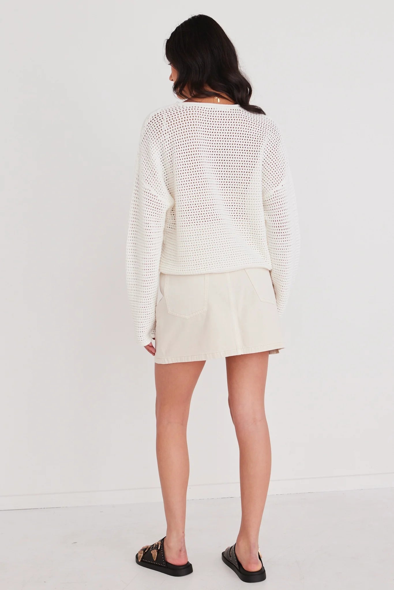 Dawn Ivory Crochet Knit Jumper