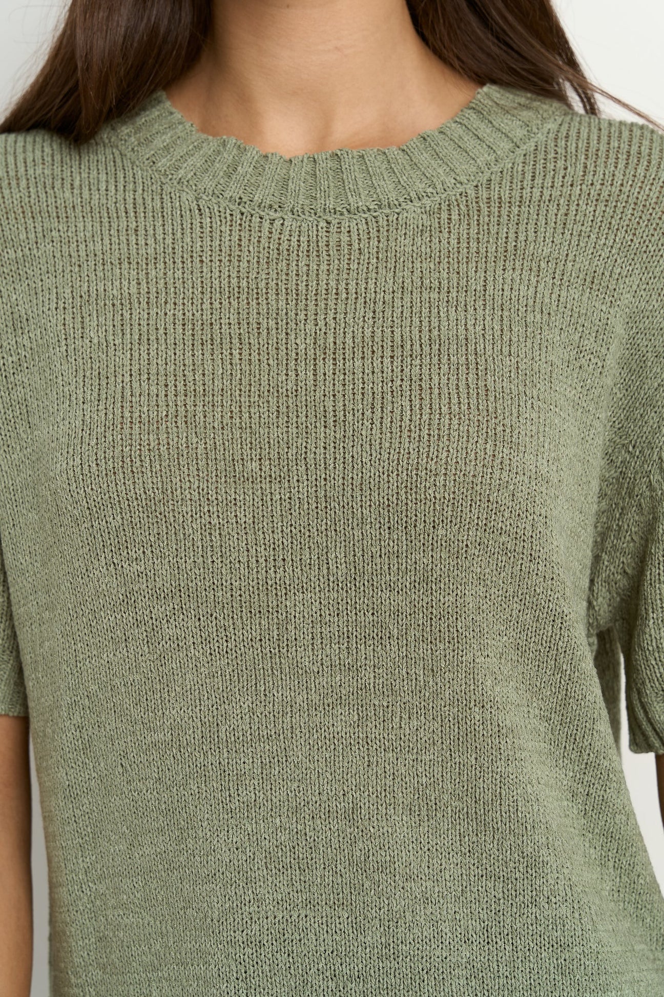 Loveable Sage Tape Yarn Knit Tee