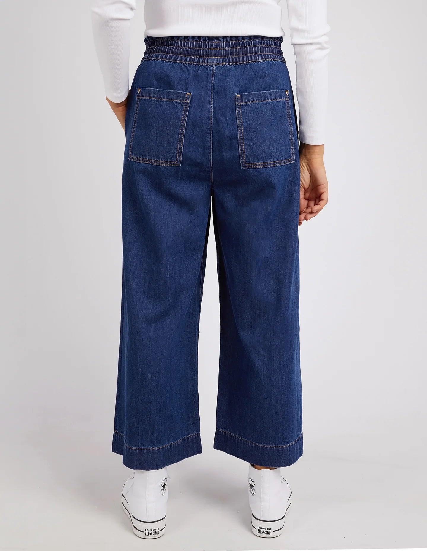 Elm Greta Wide Leg Pant Dark Blue Wash