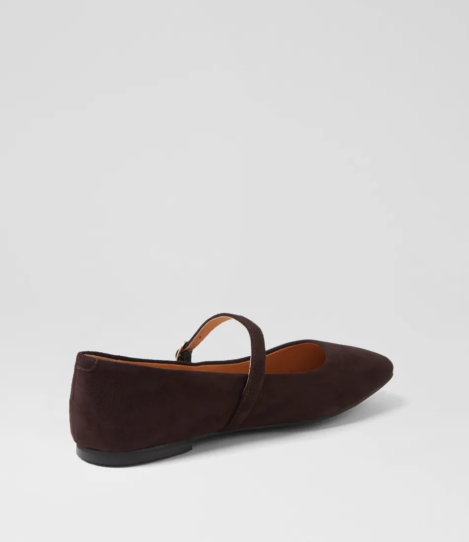 Mollini Tokena Dark Choc Suede Slides