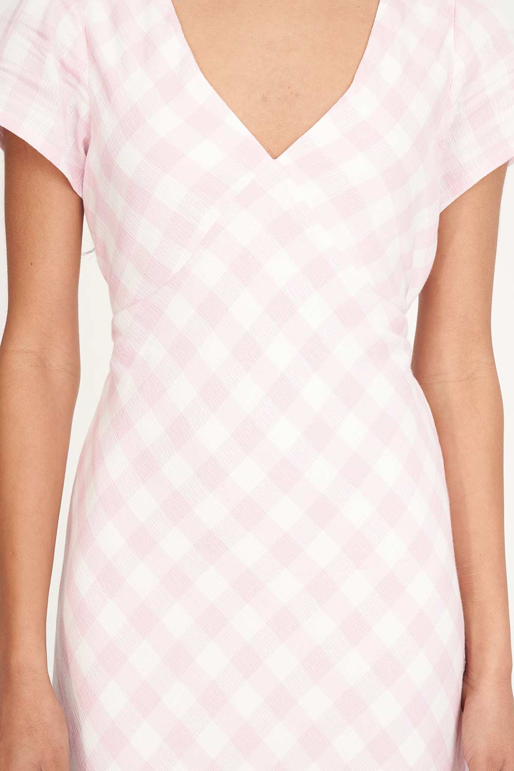 Celine Tie Back Midi Dress Pink/Chalk