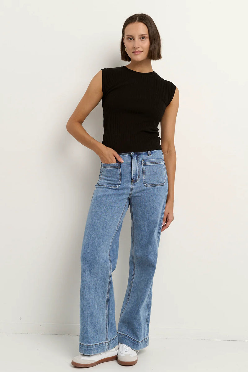 Subject Black Rib Knit Tank