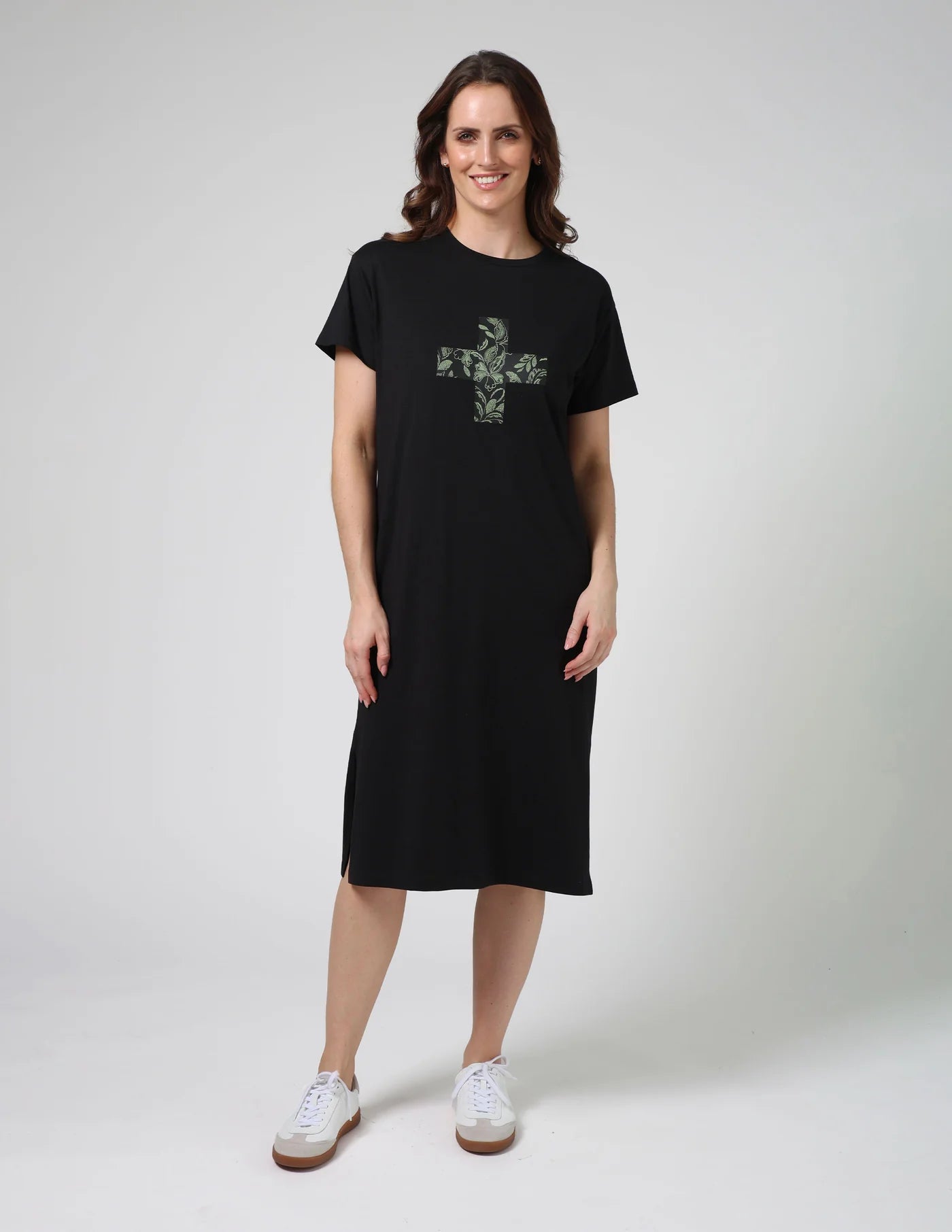 Maxie Tee Dress Ibiza Bloom Black