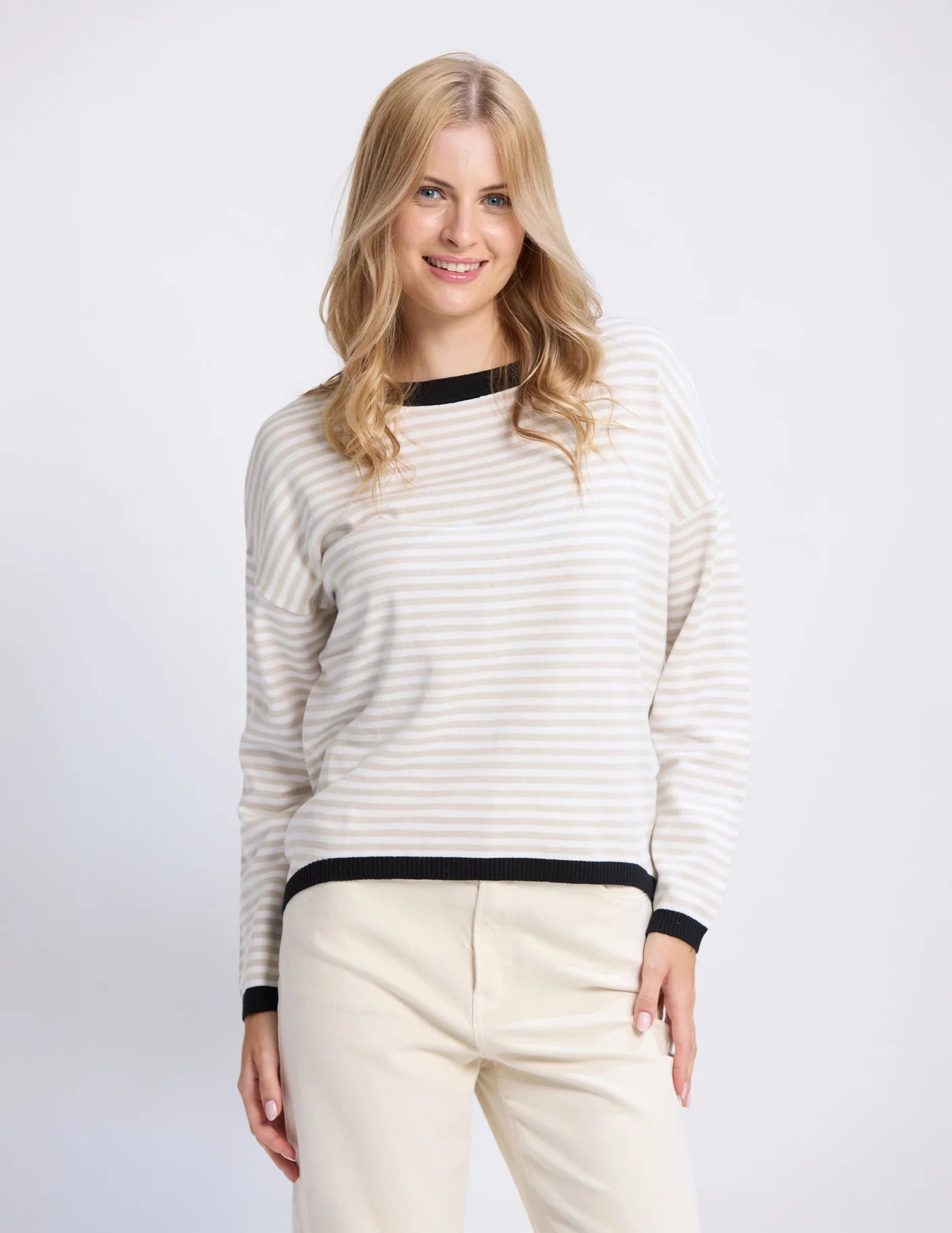 Street Top Beige Stripe