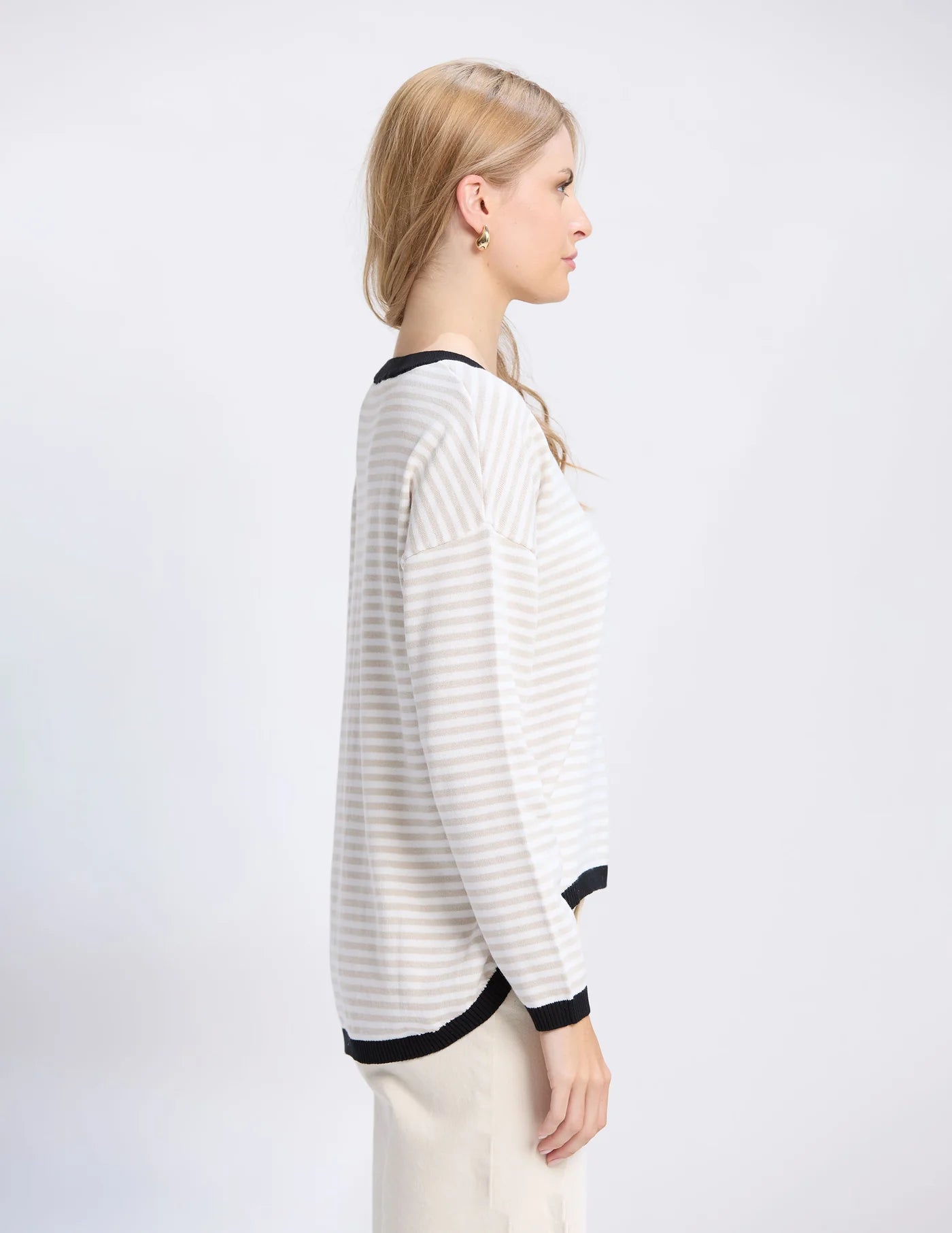 Street Top Beige Stripe