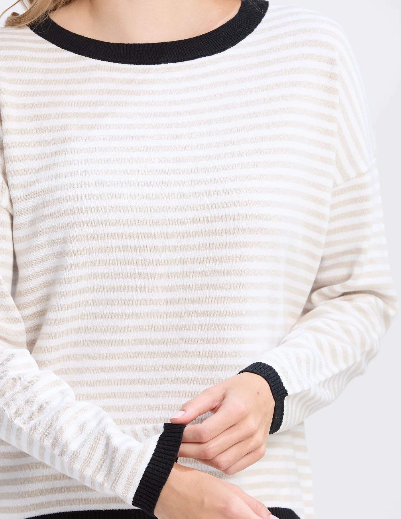 Street Top Beige Stripe