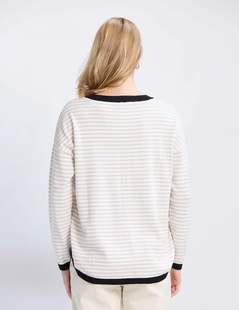 Street Top Beige Stripe