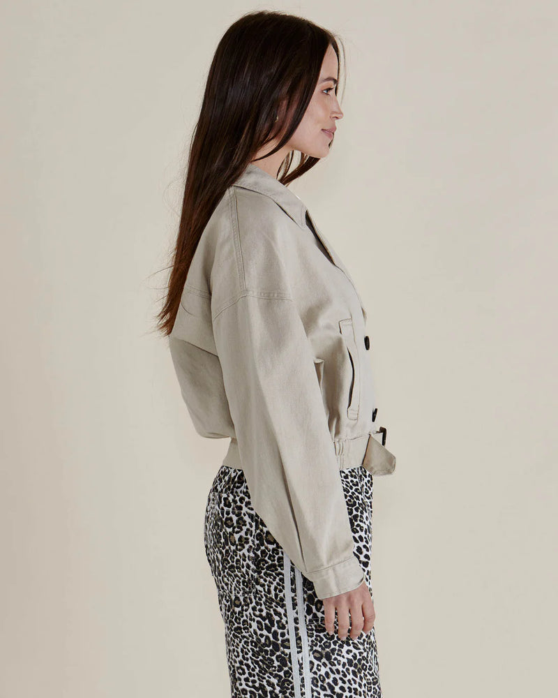 Adaline Crop Trench Coat Beige Neutral
