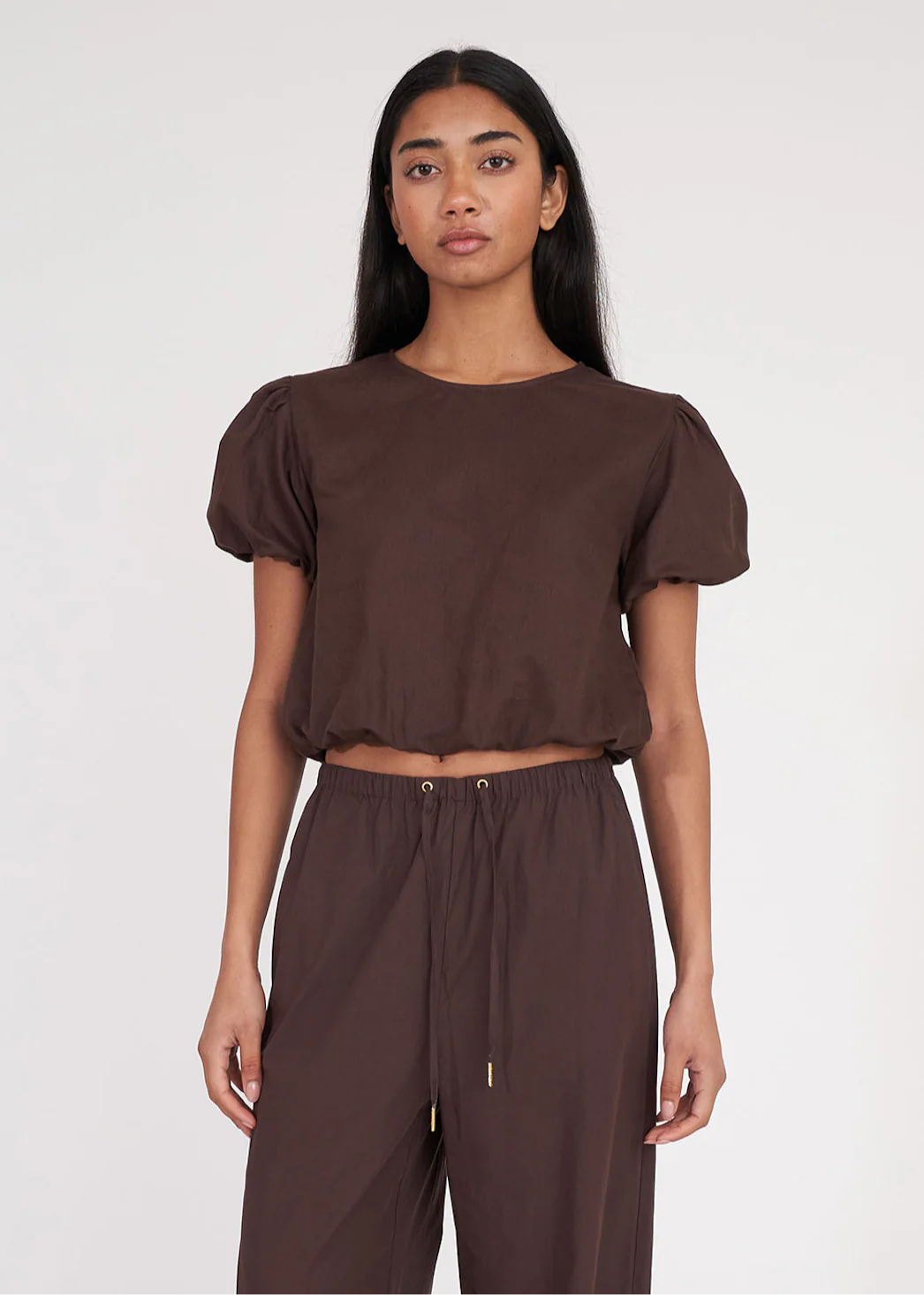 Lin-in Airy Top Cocoa