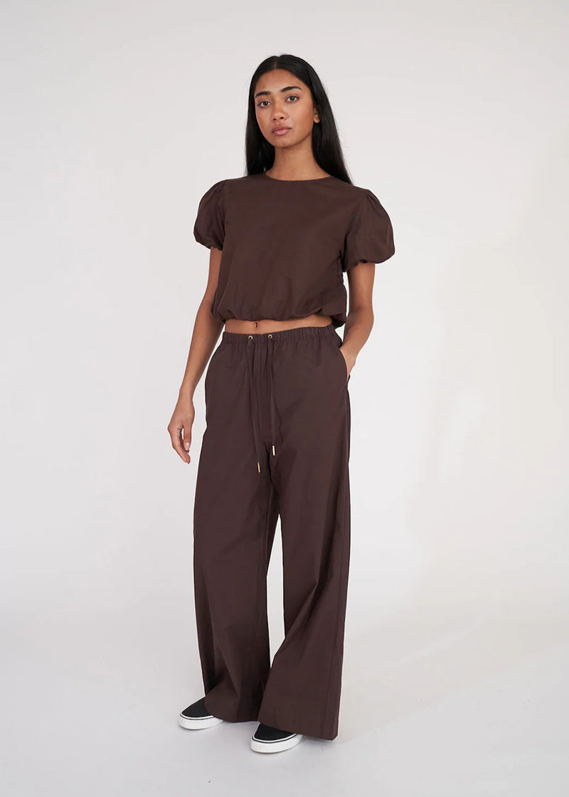 Lin-in Airy Top Cocoa