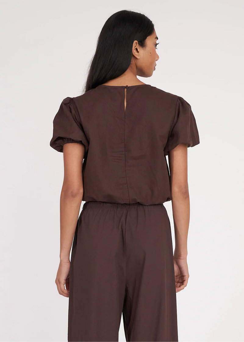 Lin-in Airy Top Cocoa