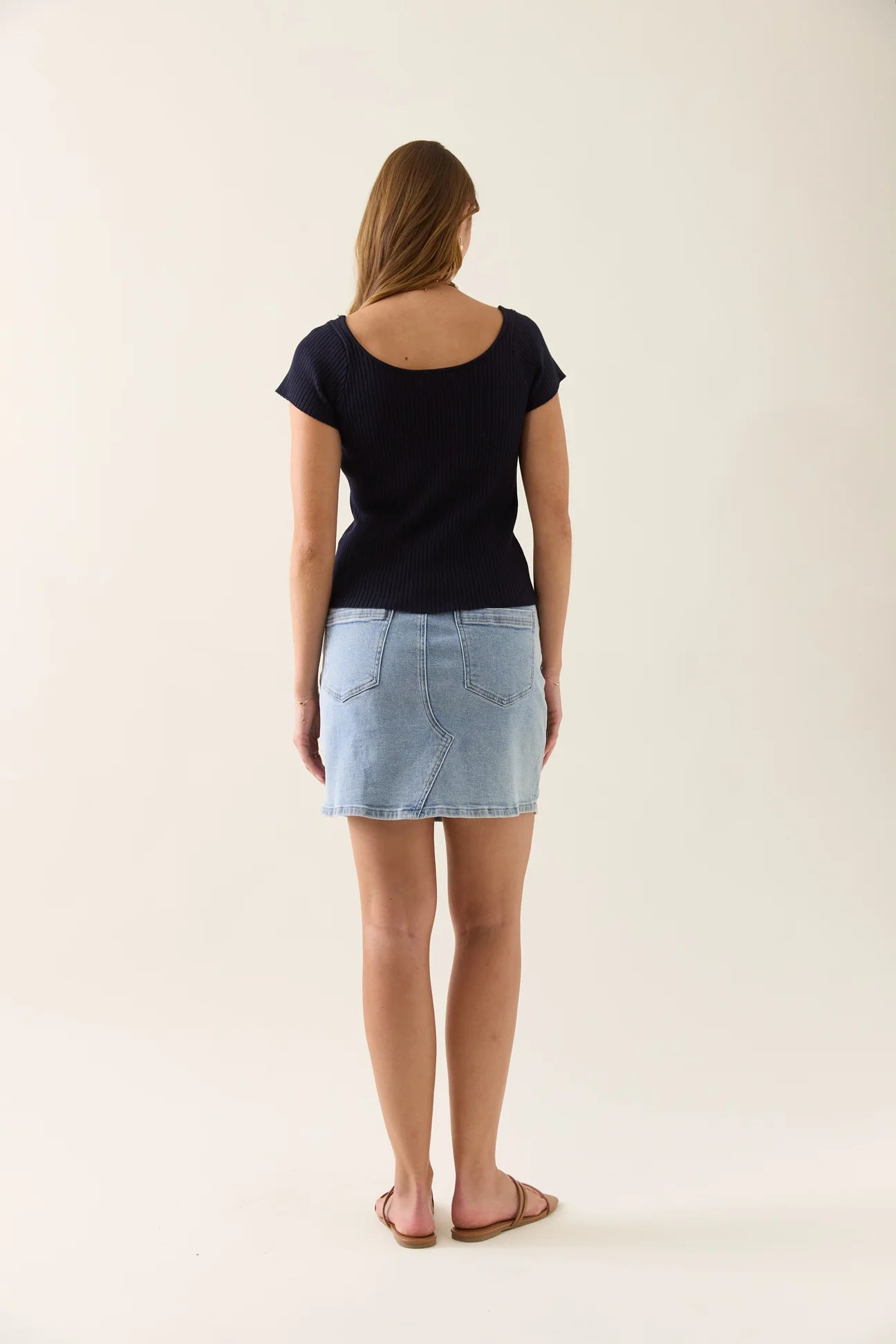 Adele Knit T-Shirt Navy