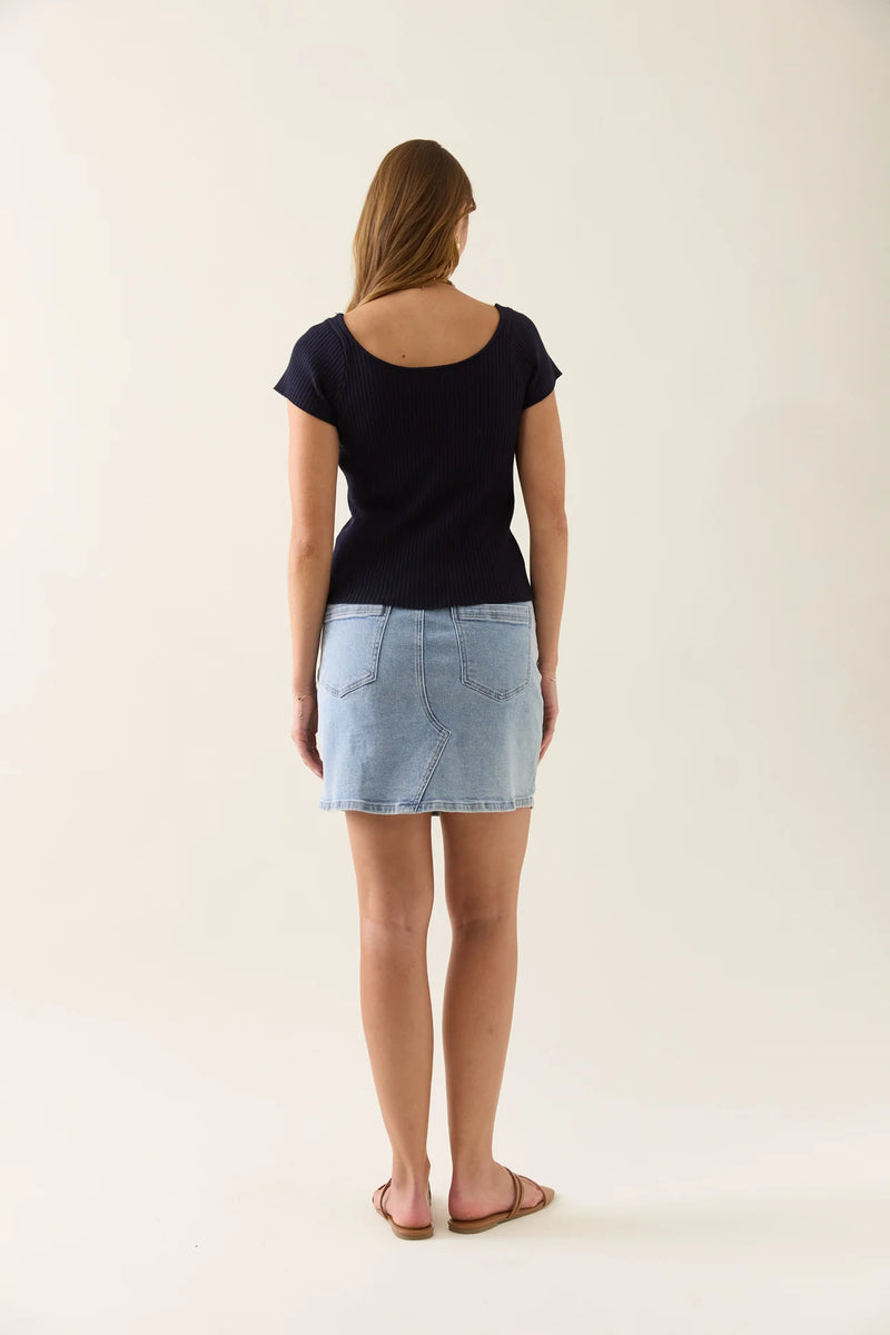 Adele Knit T-Shirt Navy