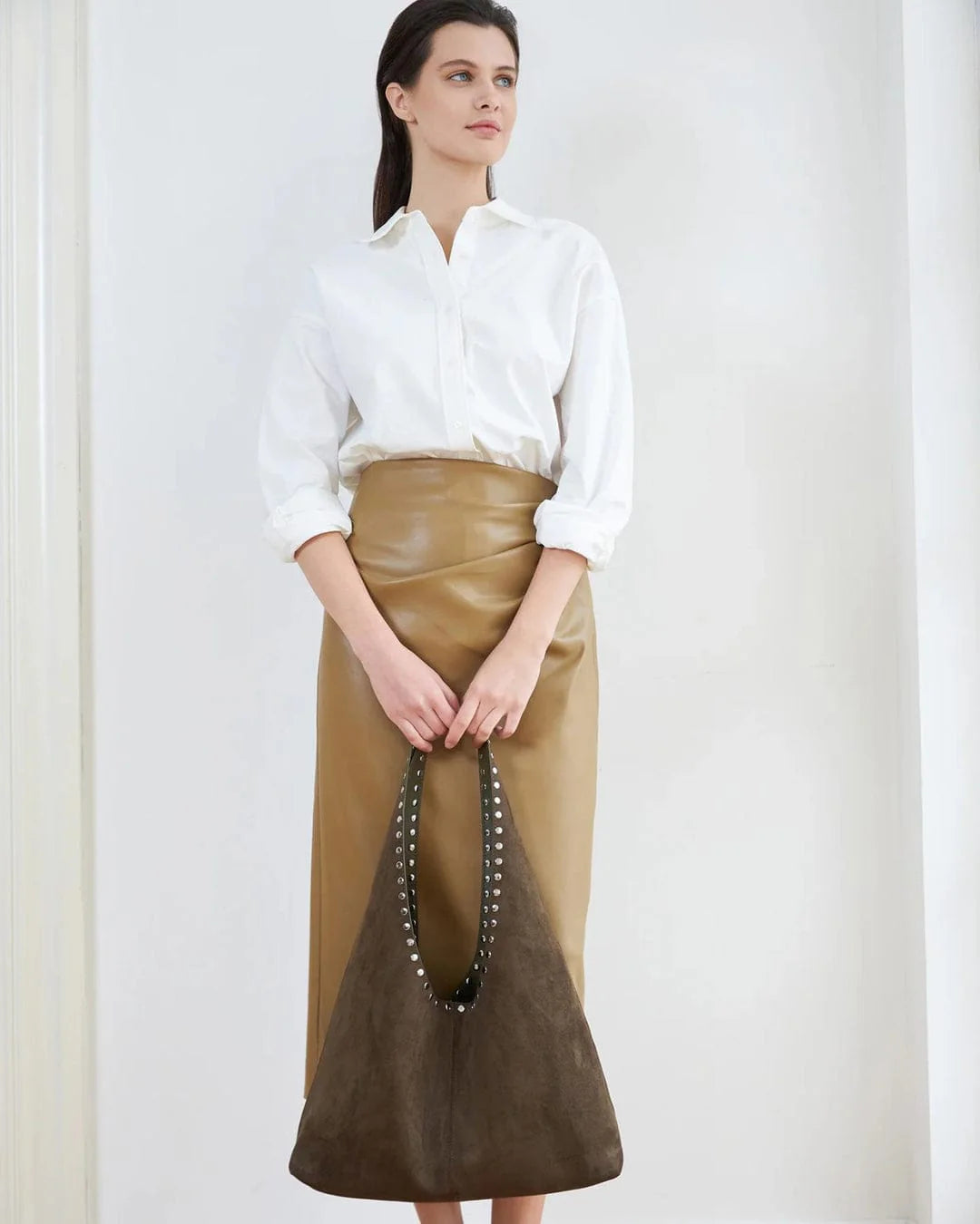 Louenhide Hailey Suedette Shoulder Bag Olive
