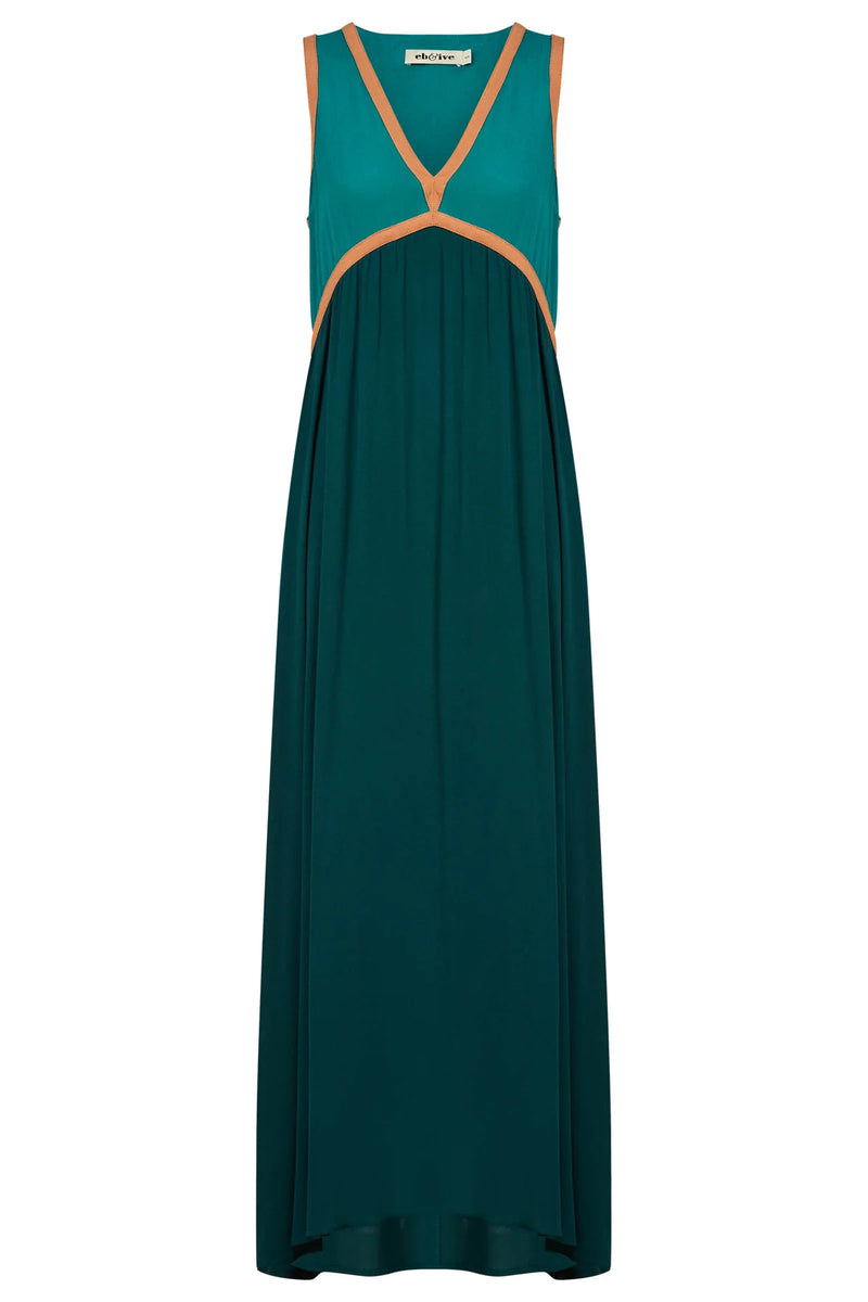 Alegria Spliced Maxi Dress Teal/Lagoon