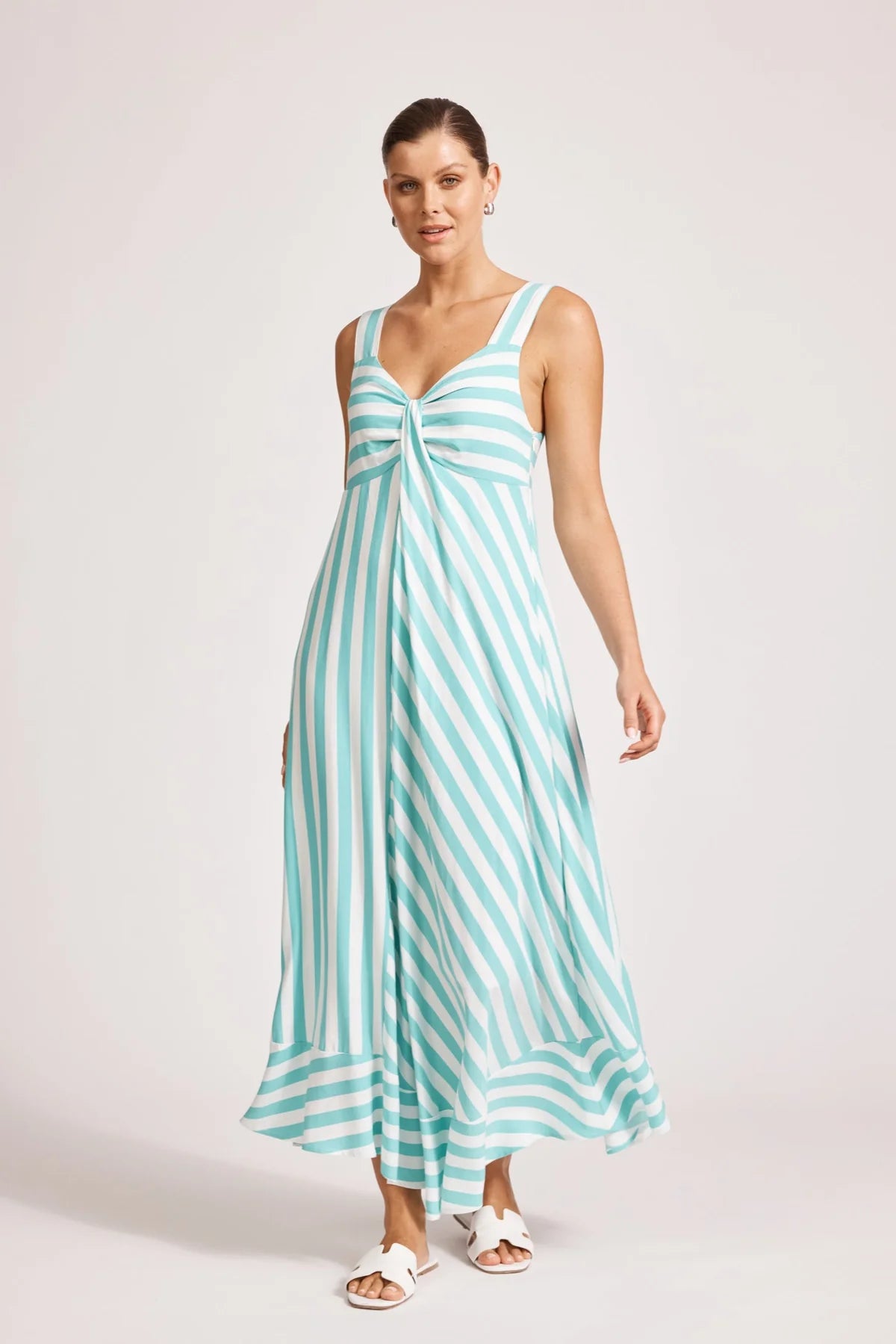 Treville Stripe Tank Maxi Dress Aqua