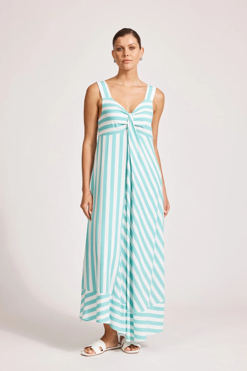Treville Stripe Tank Maxi Dress Aqua