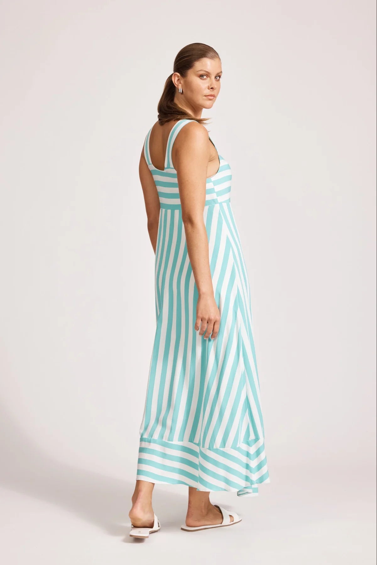 Treville Stripe Tank Maxi Dress Aqua