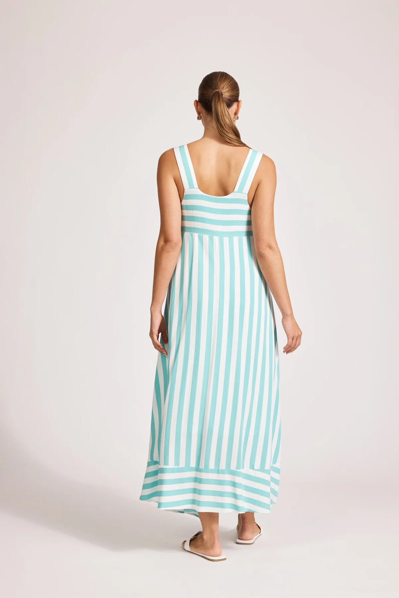 Treville Stripe Tank Maxi Dress Aqua