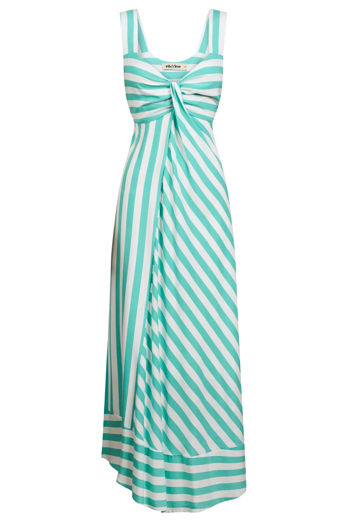 Treville Stripe Tank Maxi Dress Aqua