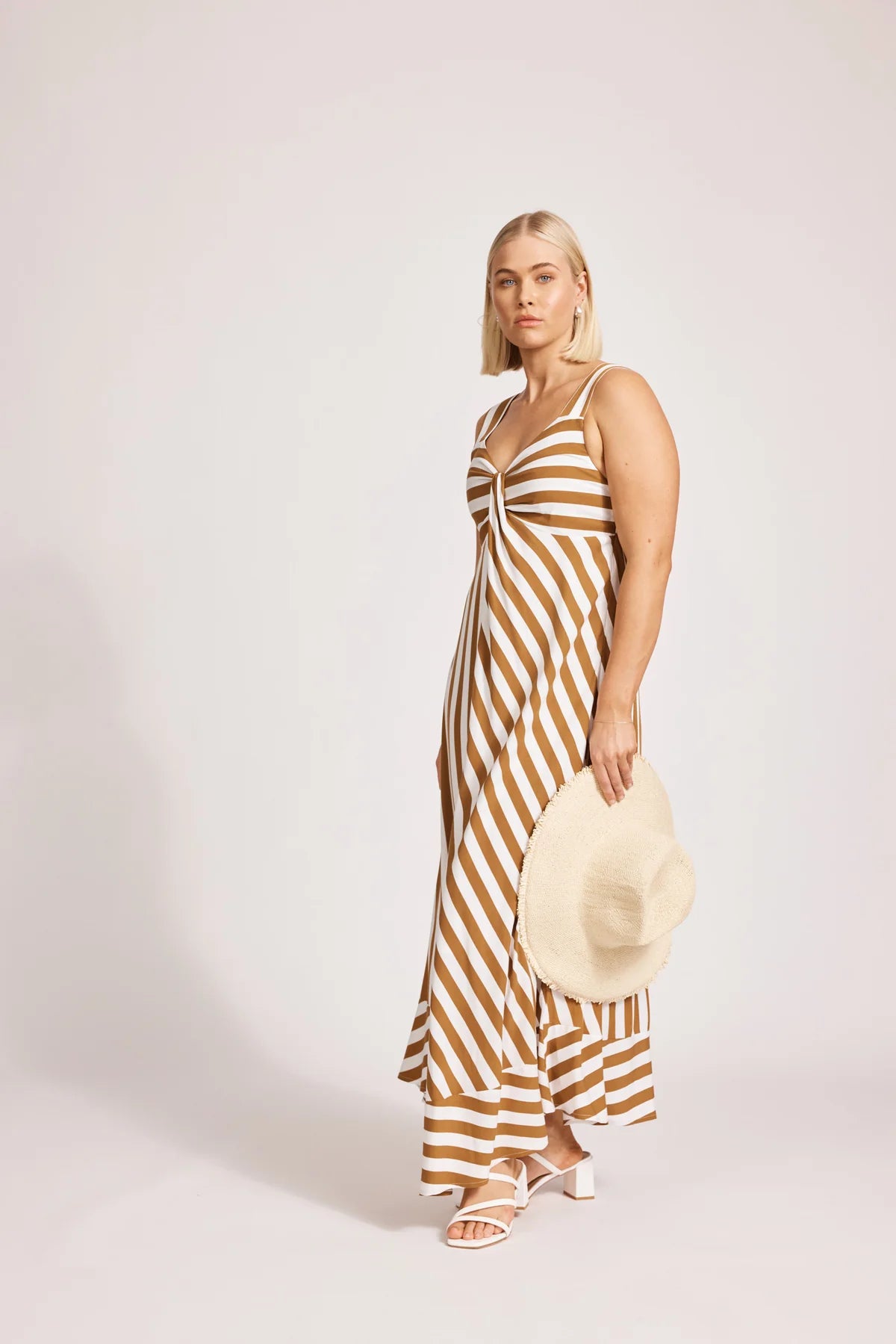 Treville Stripe Tank Maxi Dress Caramel