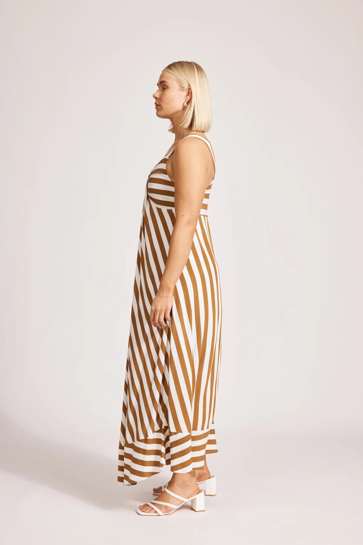 Treville Stripe Tank Maxi Dress Caramel