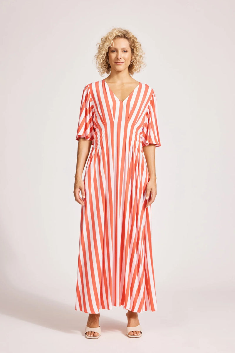 Treville Stripe Maxi Dress Coral