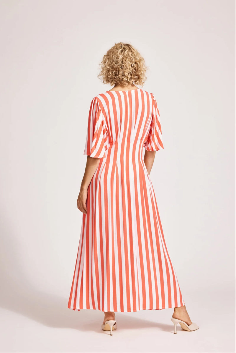Treville Stripe Maxi Dress Coral