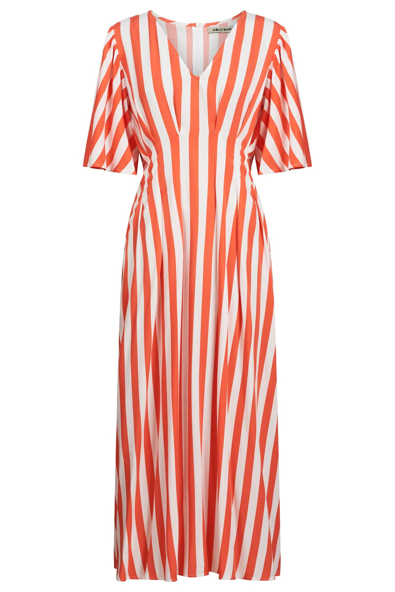 Treville Stripe Maxi Dress Coral