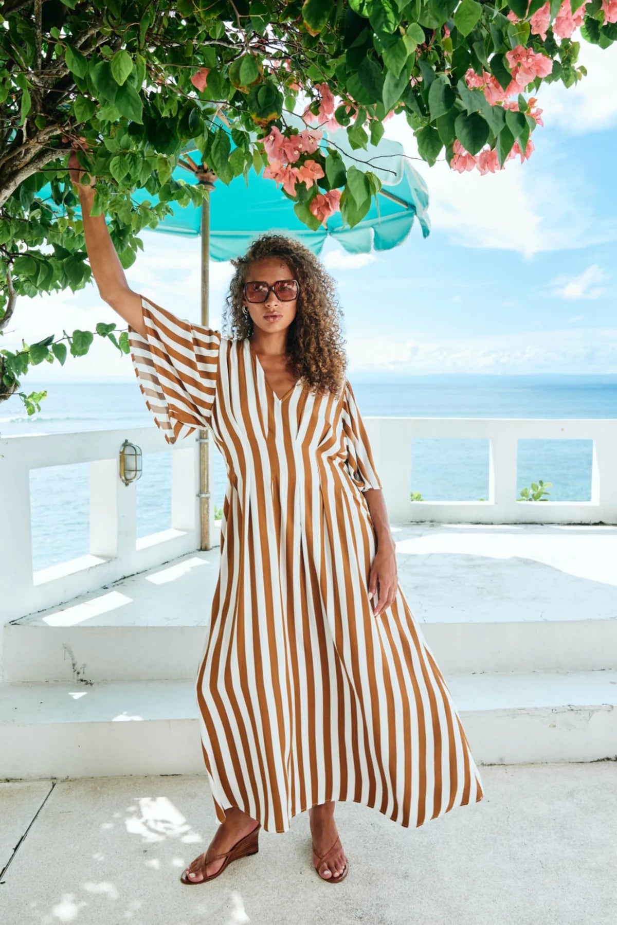 Treville Stripe Maxi Dress Caramel