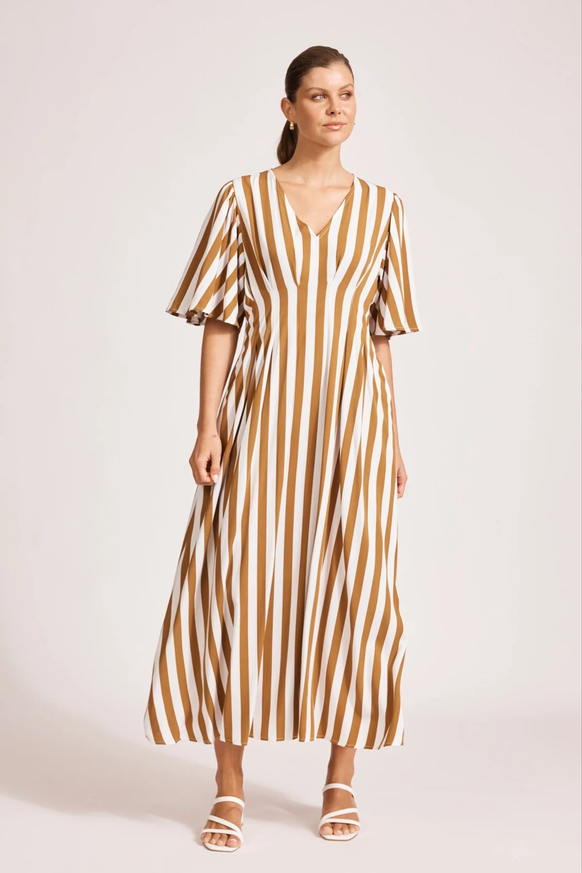 Treville Stripe Maxi Dress Caramel