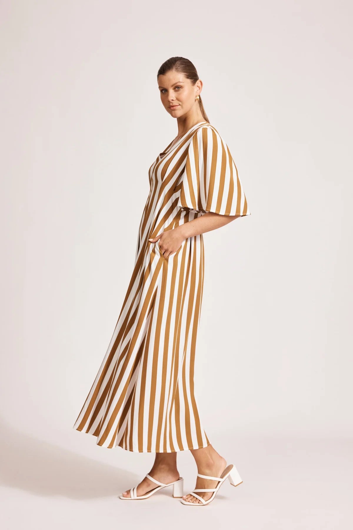 Treville Stripe Maxi Dress Caramel