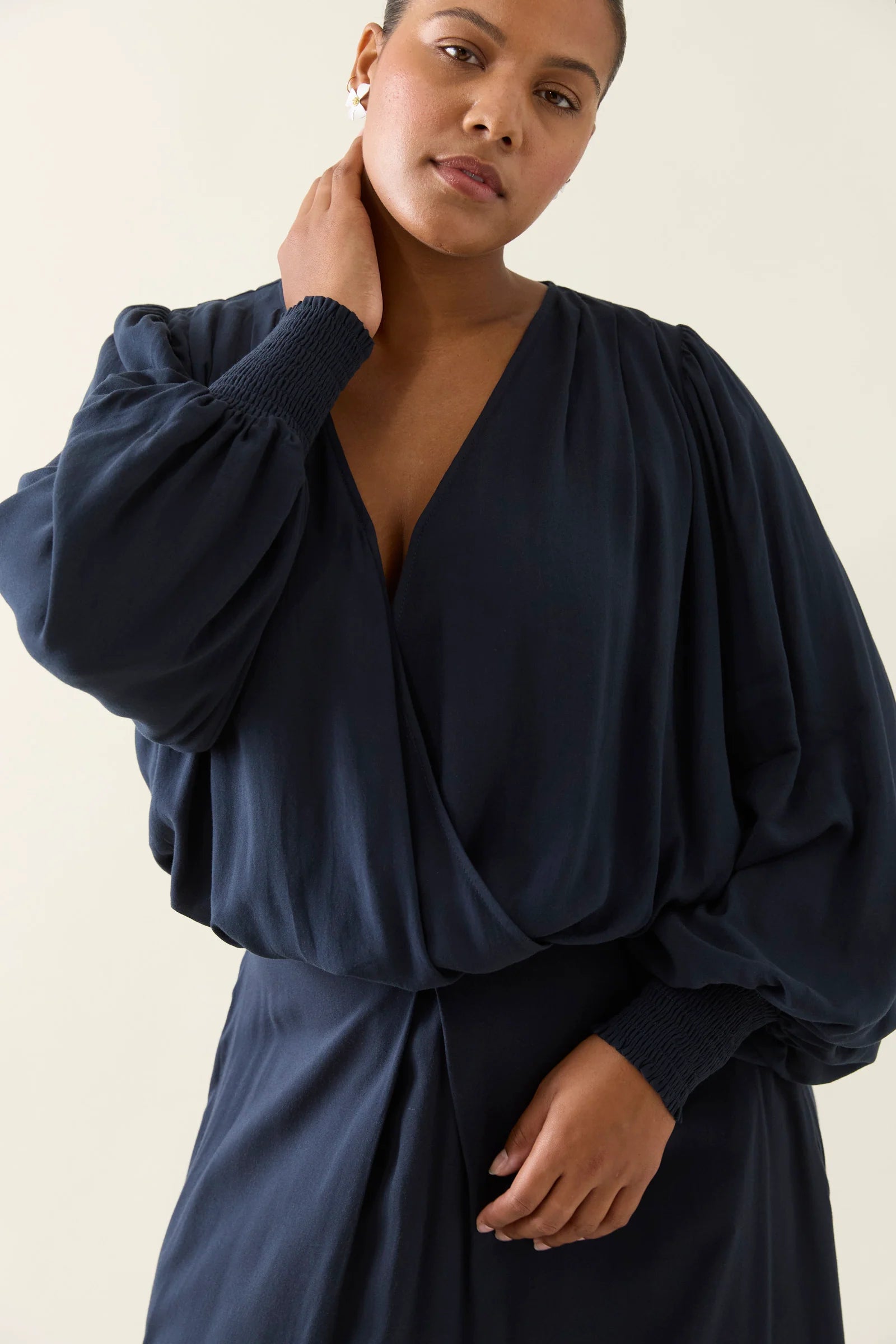Oline Cropped Top Navy