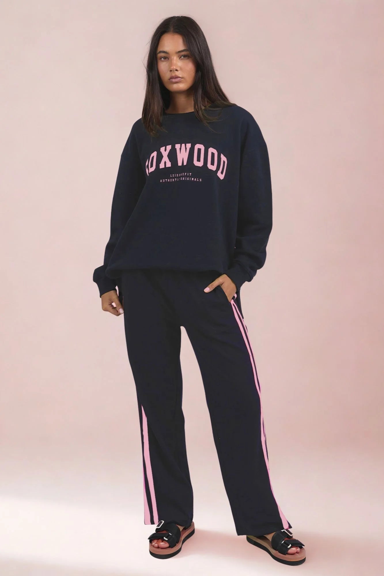 Interval Crew Navy + Neon Pink