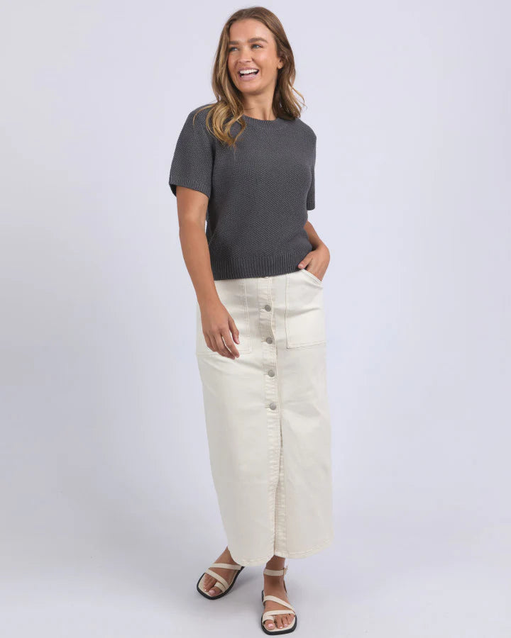 Blair Short Sleeve Knit Charcoal