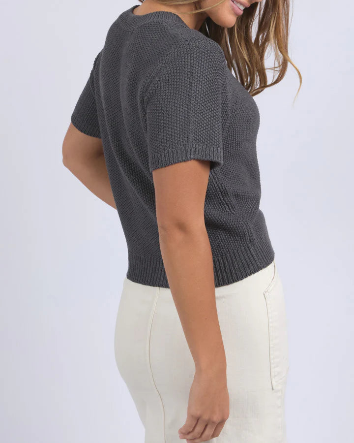 Blair Short Sleeve Knit Charcoal