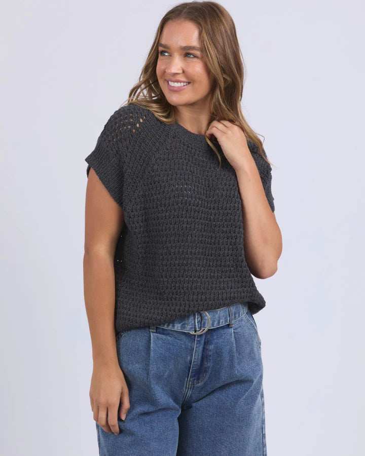 Isla Knit Vest Charcoal