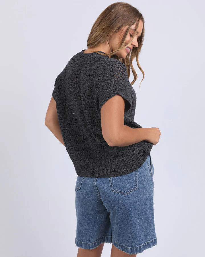 Isla Knit Vest Charcoal