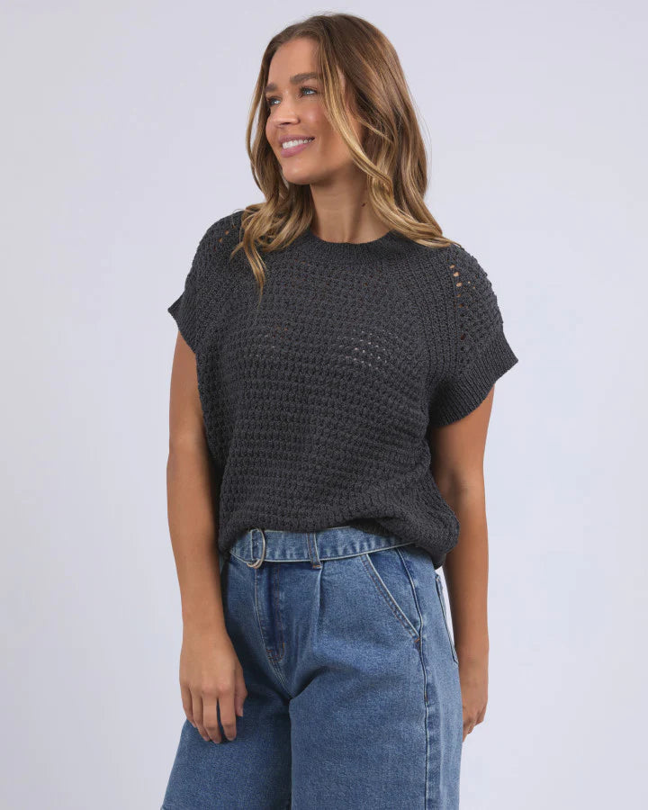 Isla Knit Vest Charcoal