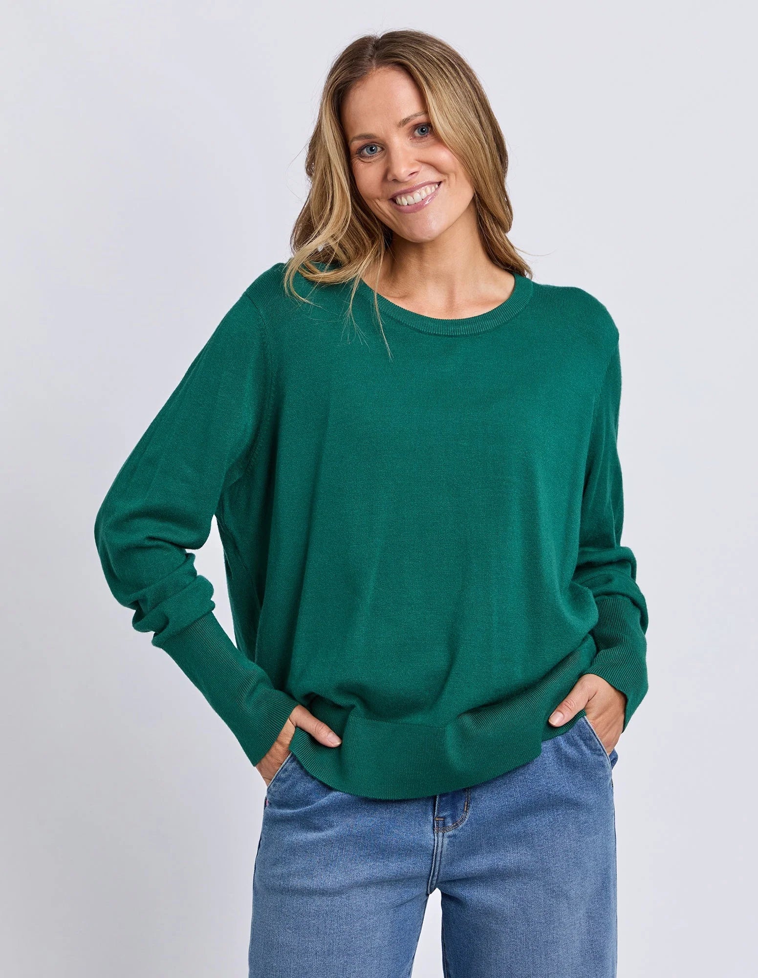Sunny Long Sleeve Knit Top Turquoise