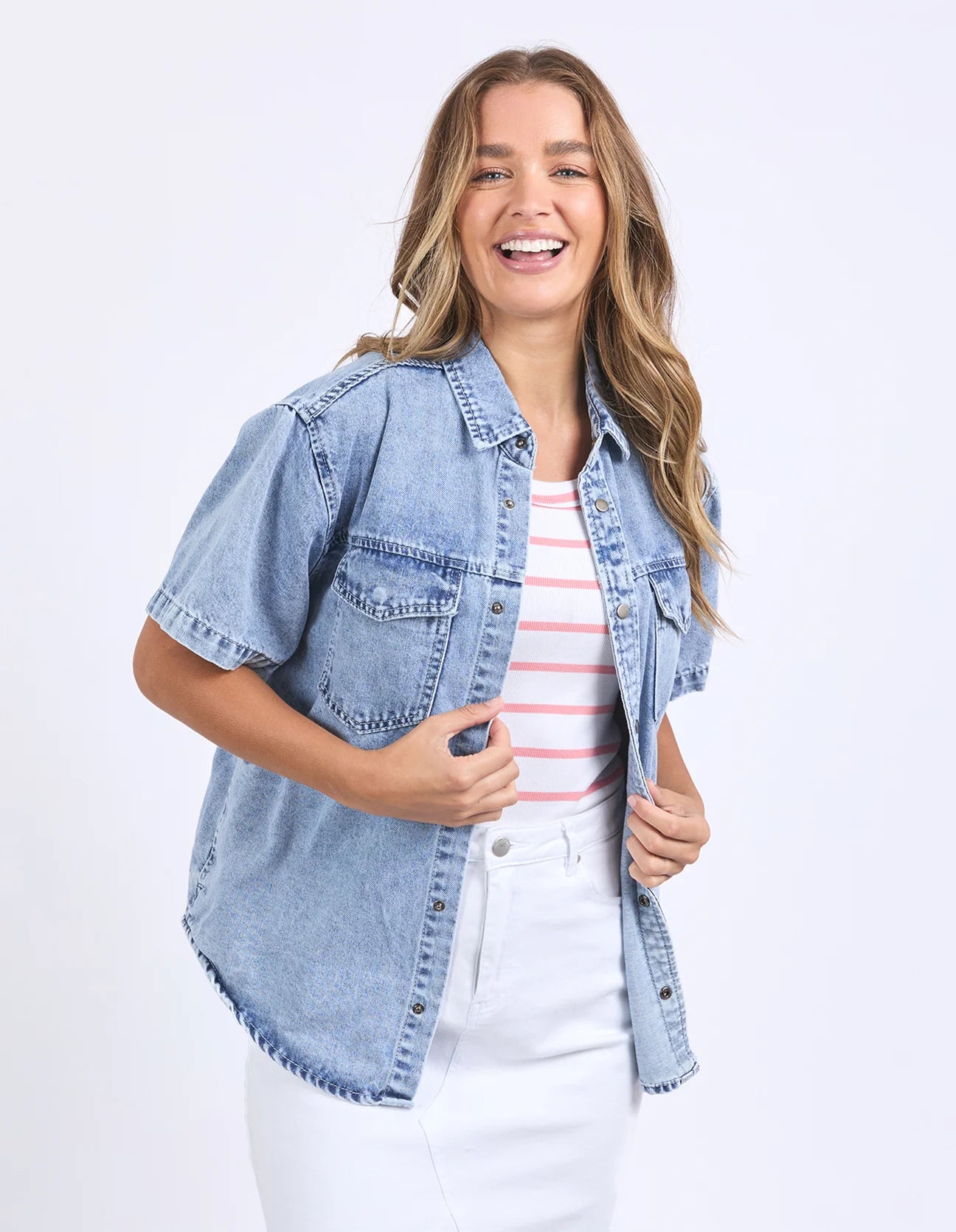 Daisy Short Sleeve Shirt Light Blue