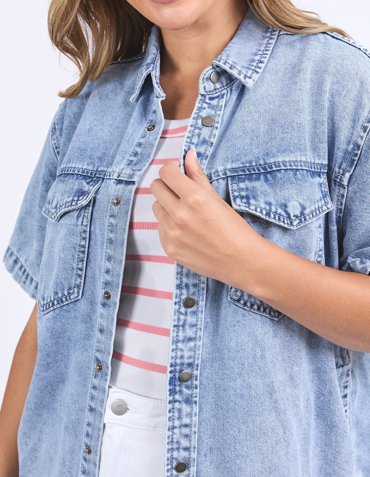 Daisy Short Sleeve Shirt Light Blue