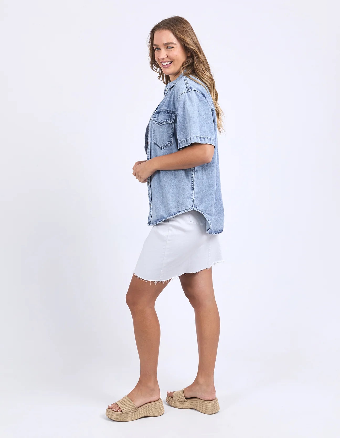 Daisy Short Sleeve Shirt Light Blue