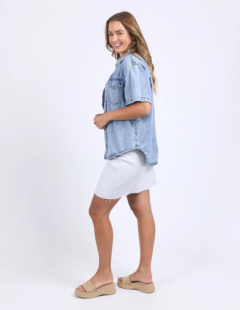 Daisy Short Sleeve Shirt Light Blue