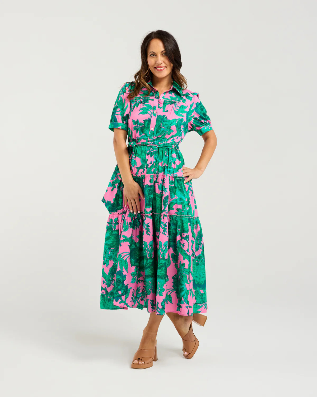 Elise Dress Pink Jungle