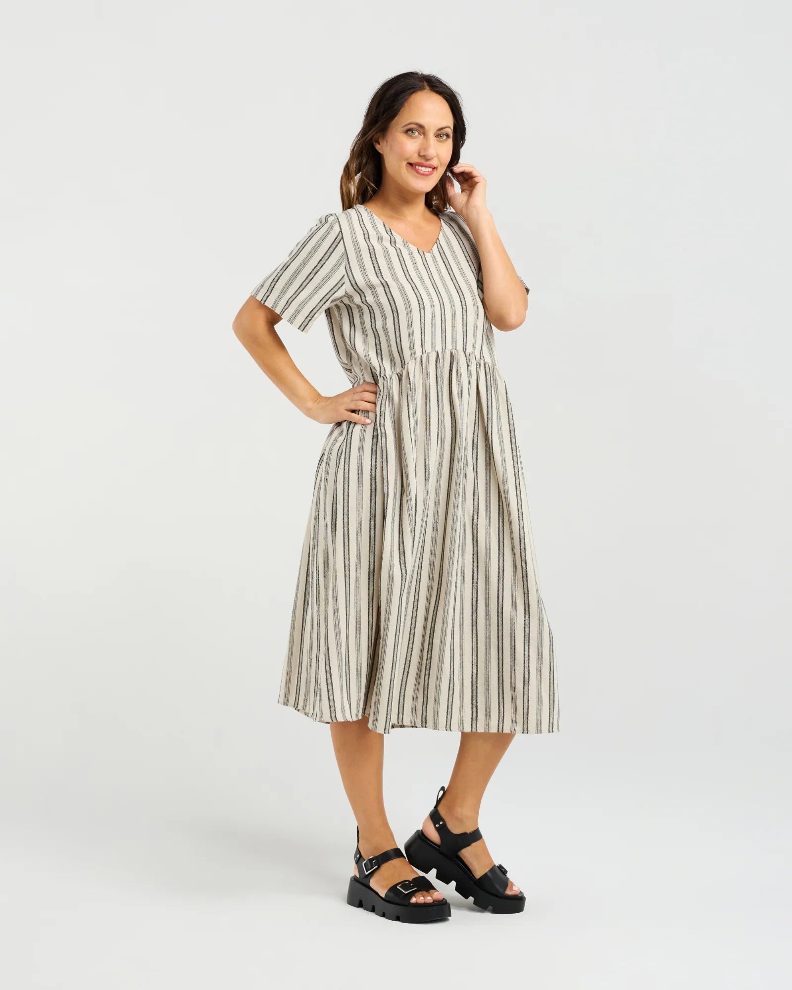 Leona Dress Ivory Weave