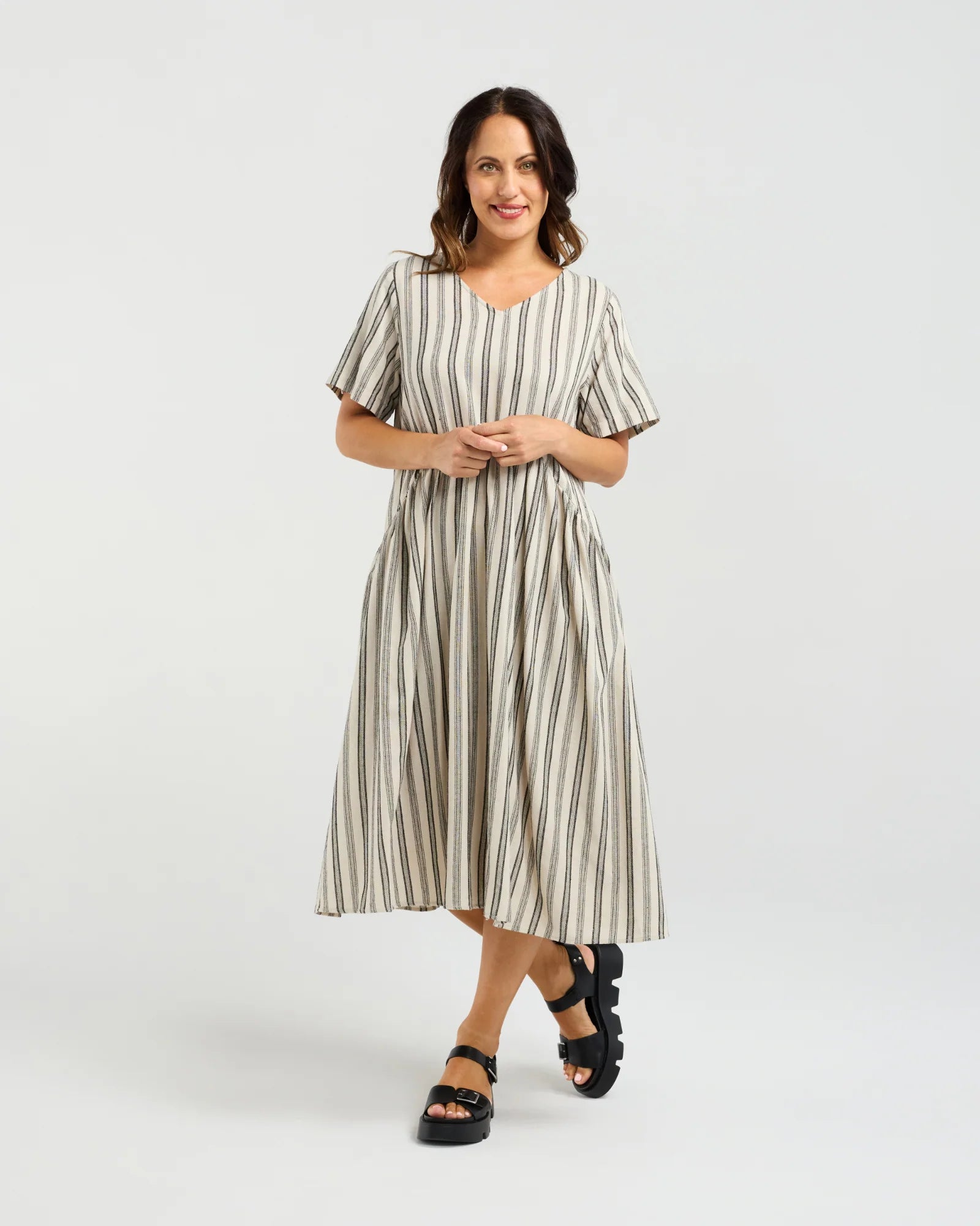 Leona Dress Ivory Weave