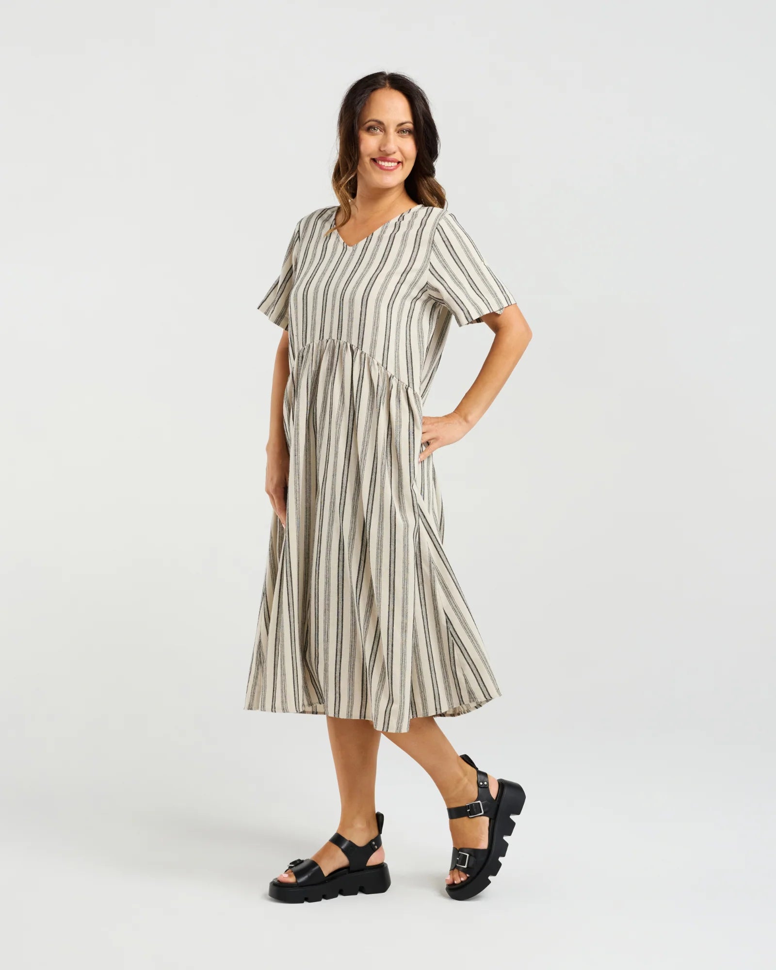 Leona Dress Ivory Weave