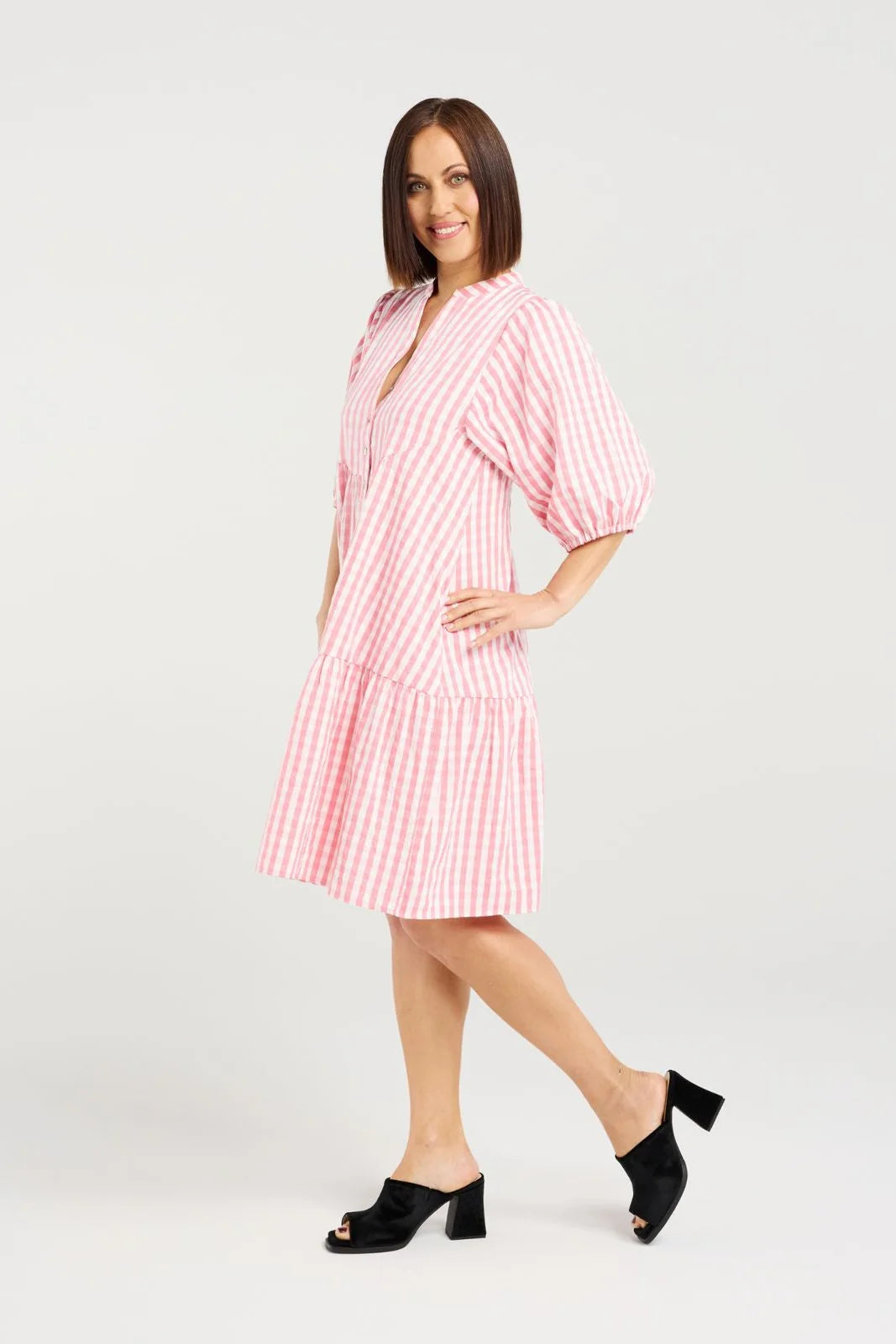 Eileen Dress Pink Check
