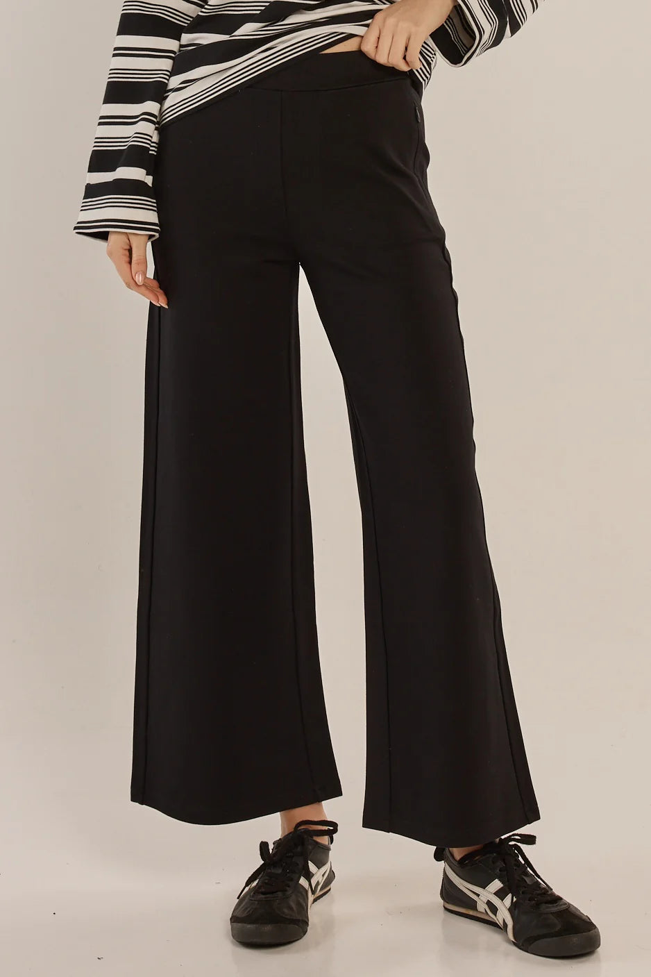 Wynn Wide Leg Ponte Pant Black